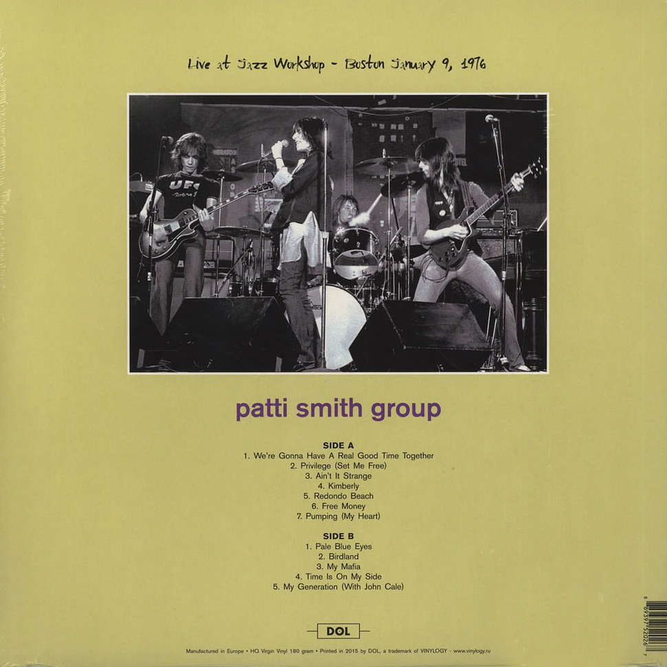 Patti Smith Group - Live In Boston - January 9, 1976 WBCN 180g Vinyl Edition