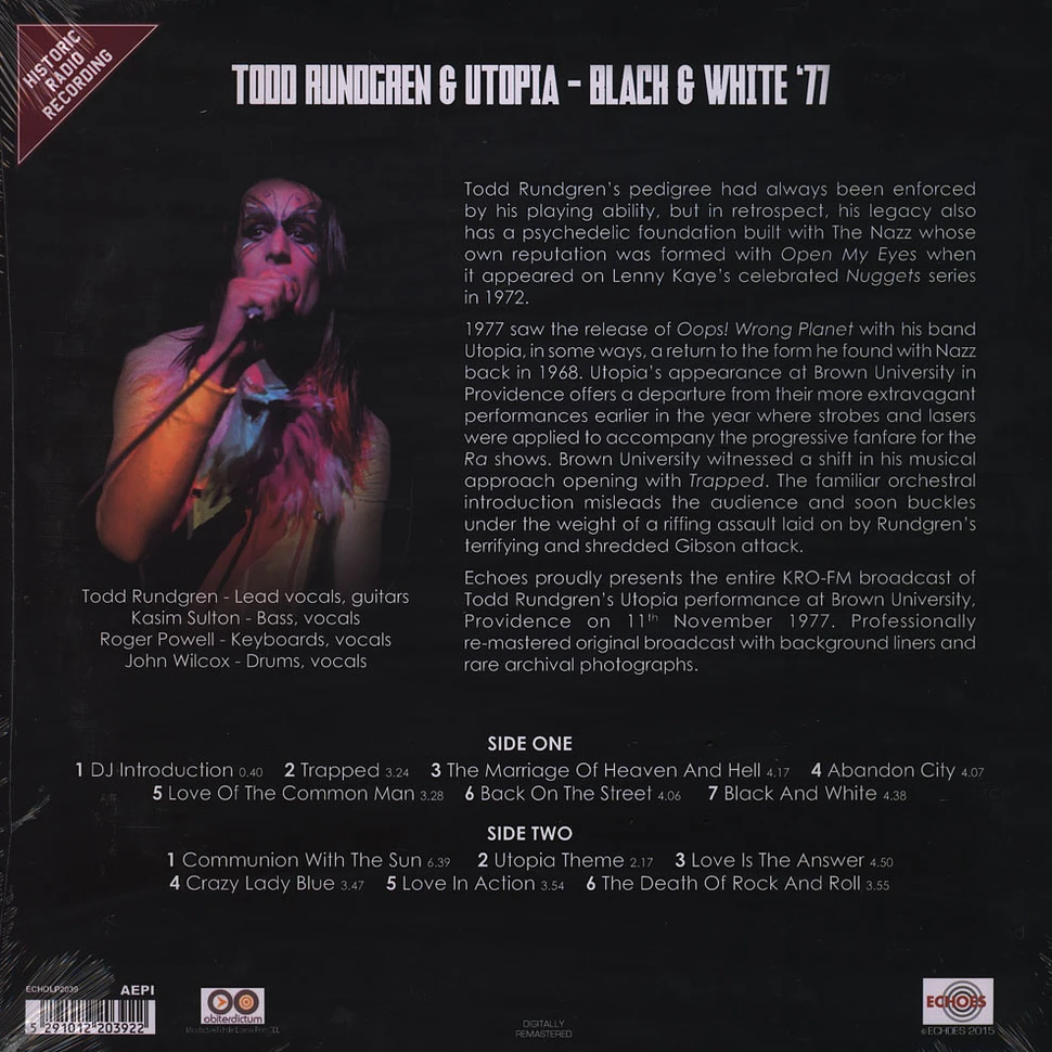 Todd Rundgren - Black & White 77