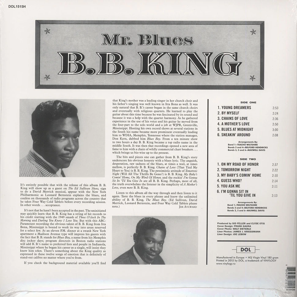 B.B. King - Mr. Blues 180g Vinyl Edition