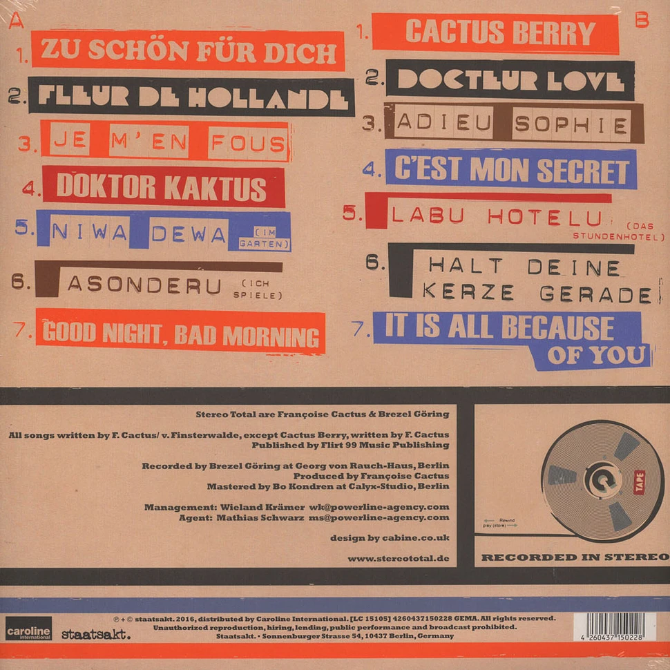 Stereo Total - Les Hormones Blue Vinyl Edition