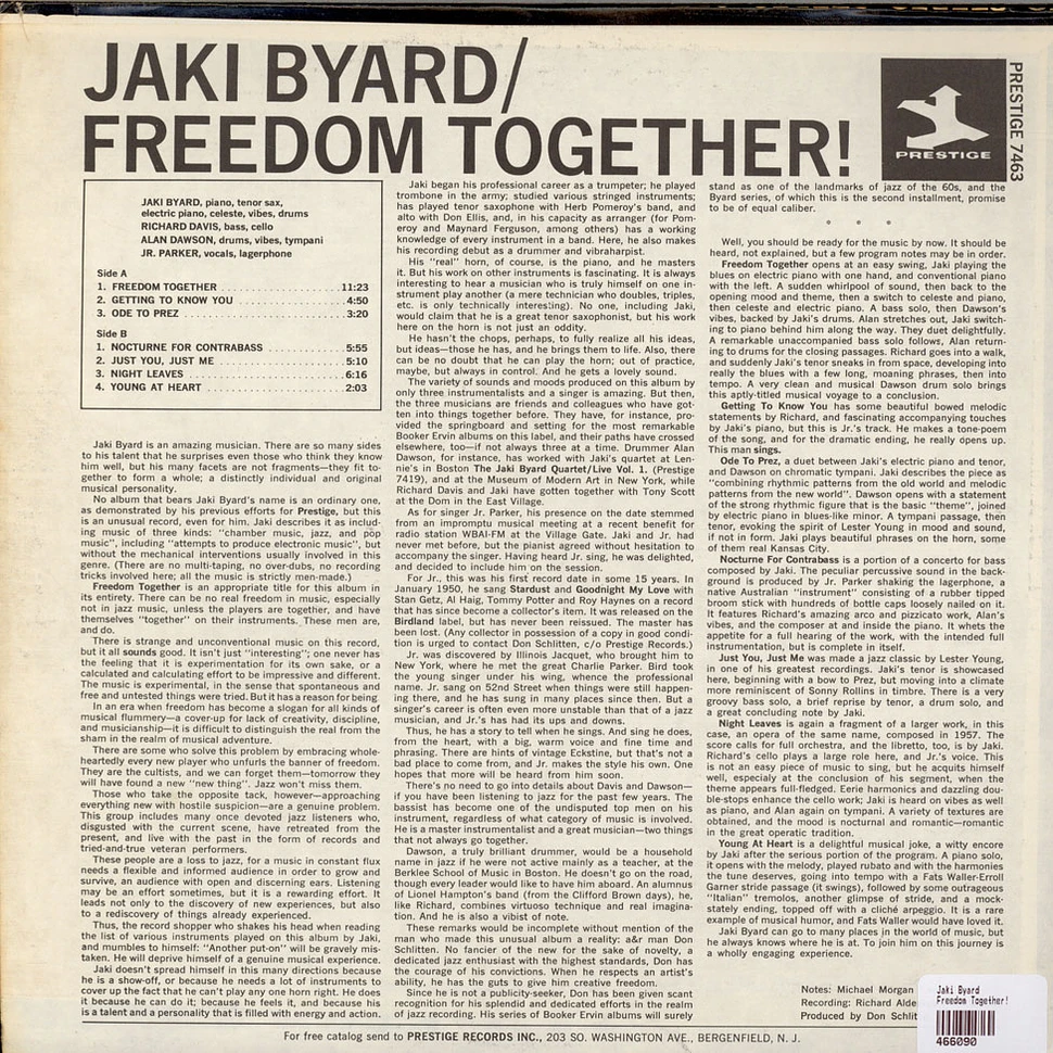 Jaki Byard - Freedom Together!