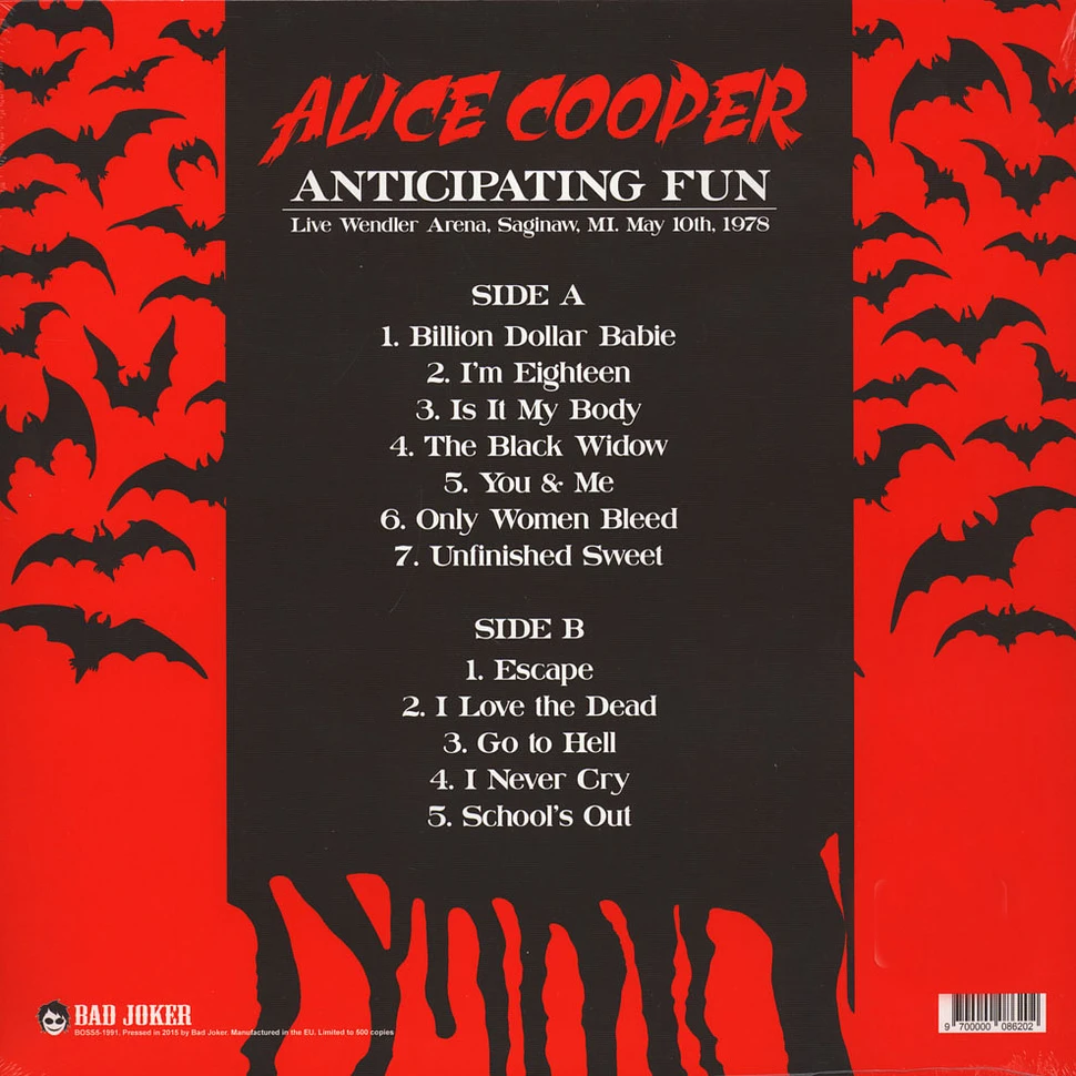 Alice Cooper - Anticipating Fun: Live Wendler Arena, Saginaw, MI, May 10th, 1978