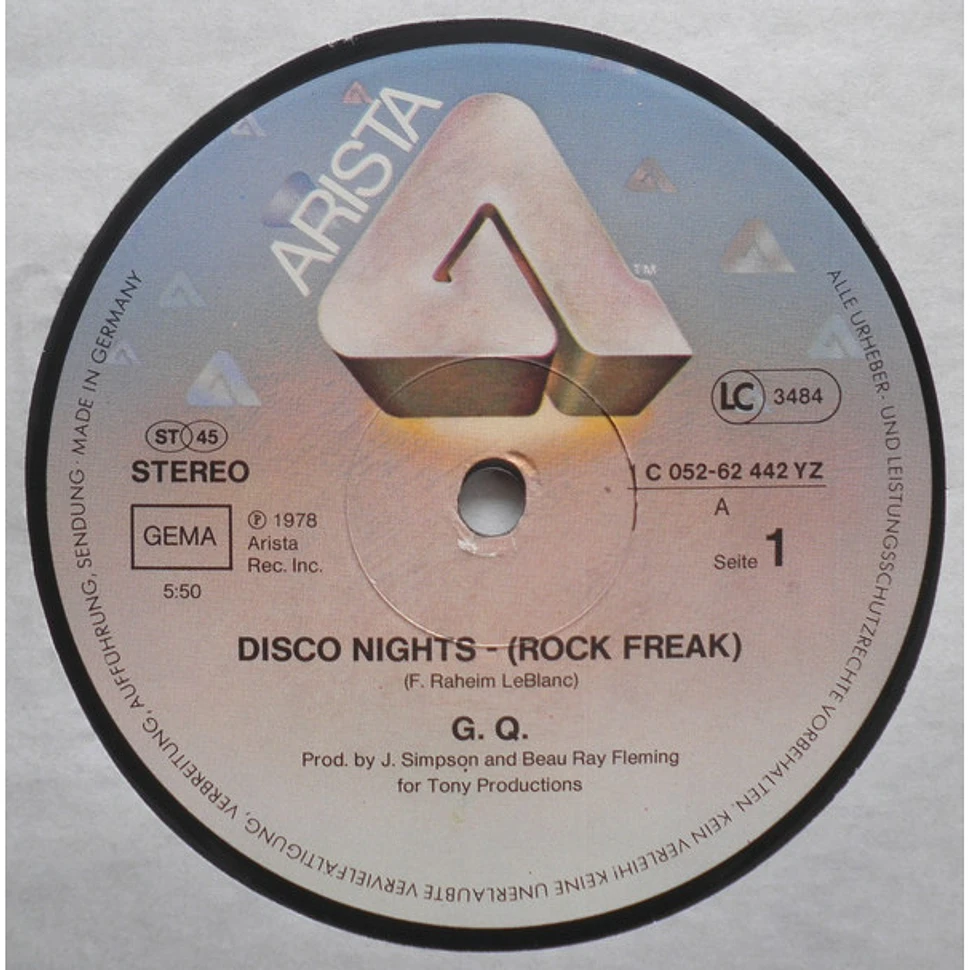 GQ - Disco Nights (Rock Freak) / Boogie Oogie Oogie