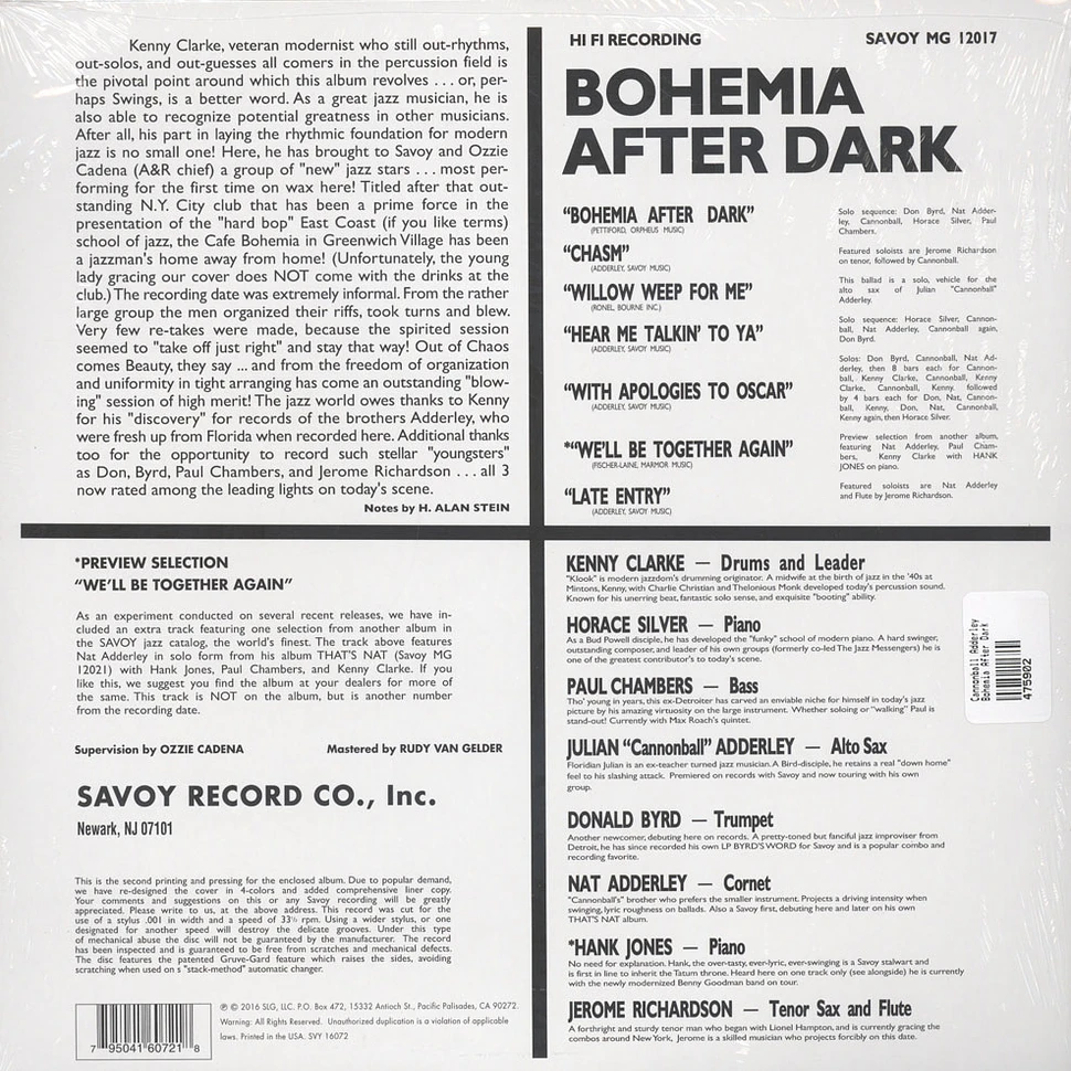 Cannonball Adderley - Bohemia After Dark