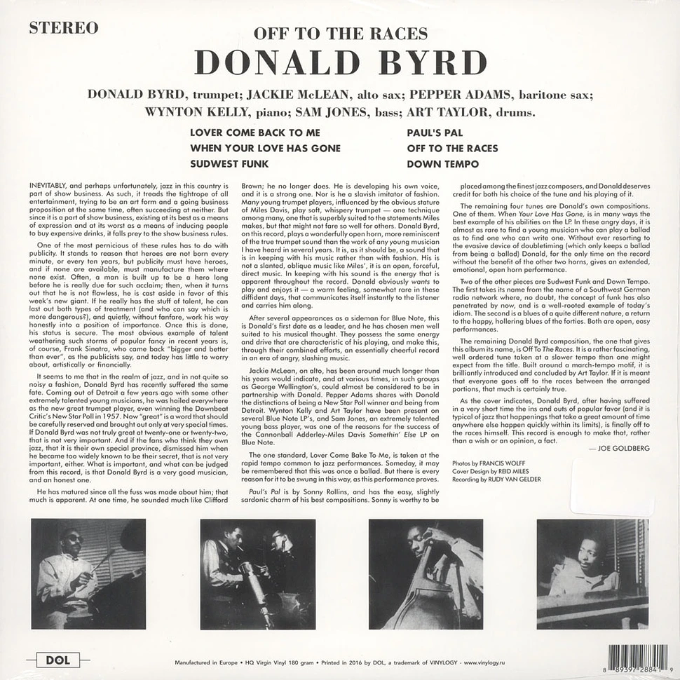 Donald Byrd - Off To The Races 180g Vinyl Edition