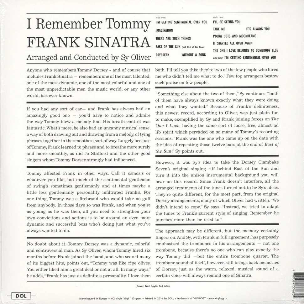 Frank Sinatra - I Remember Tommy 180g Vinyl Edition