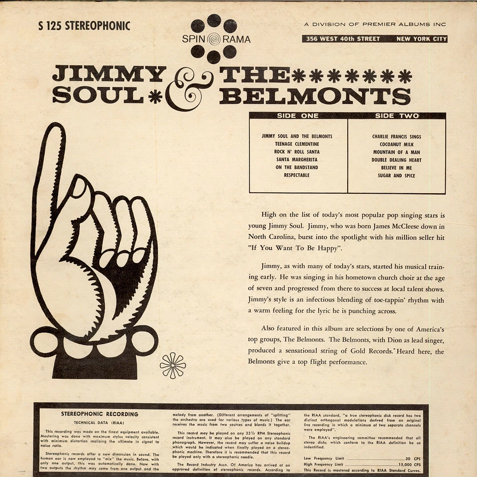 Jimmy Soul And The Belmonts, Charlie Francis - Jimmy Soul And The Belmonts