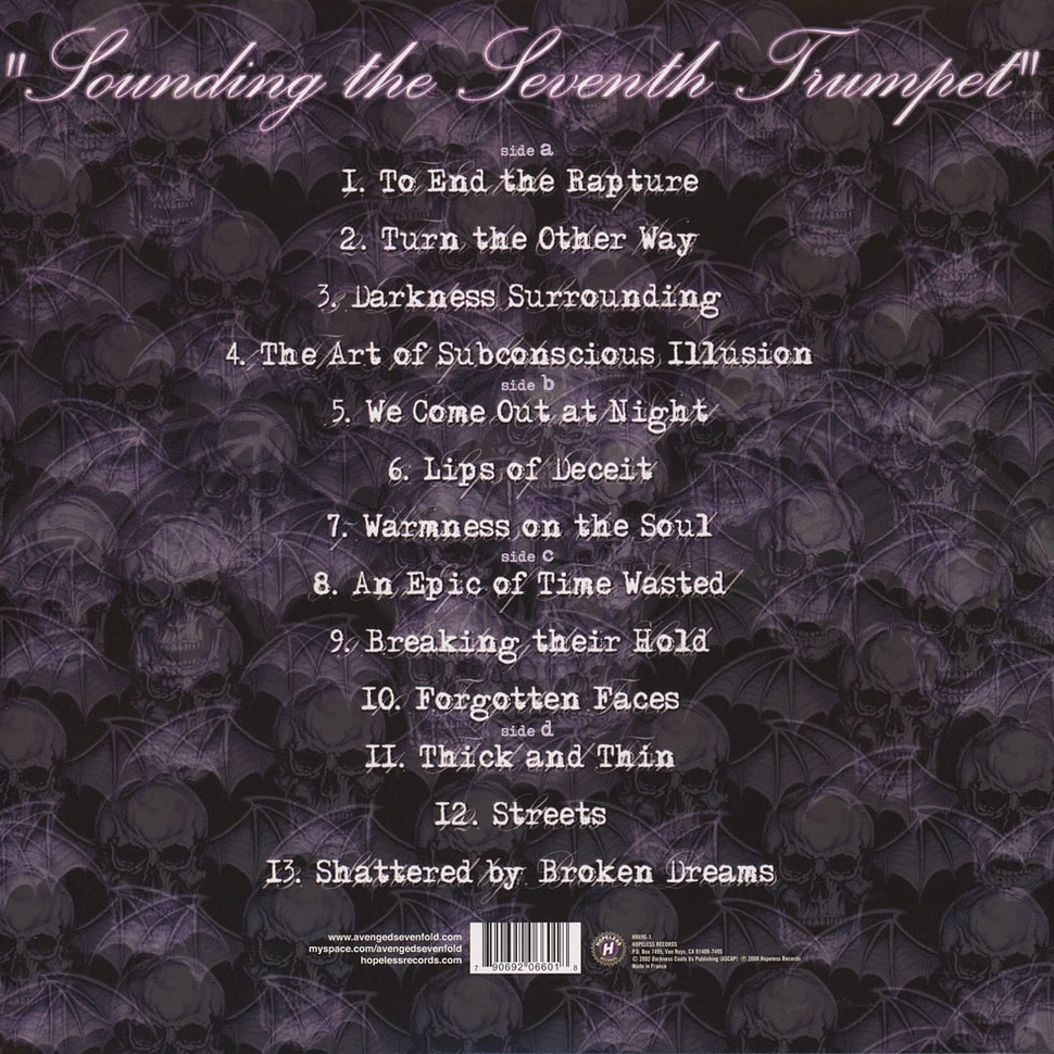 Avenged Sevenfold - Sounding The Seventh Trumpet Clear White Purple Splatter Vinyl Edition
