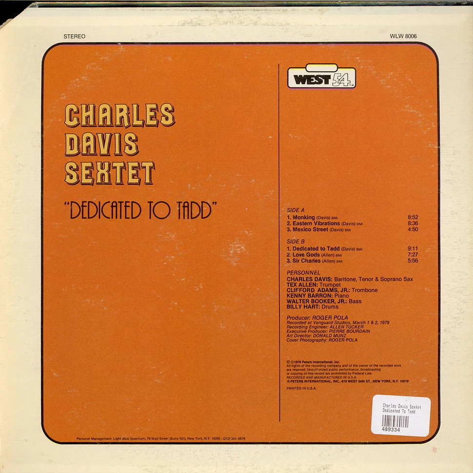 Charles Davis Sextet - Dedicated To Tadd