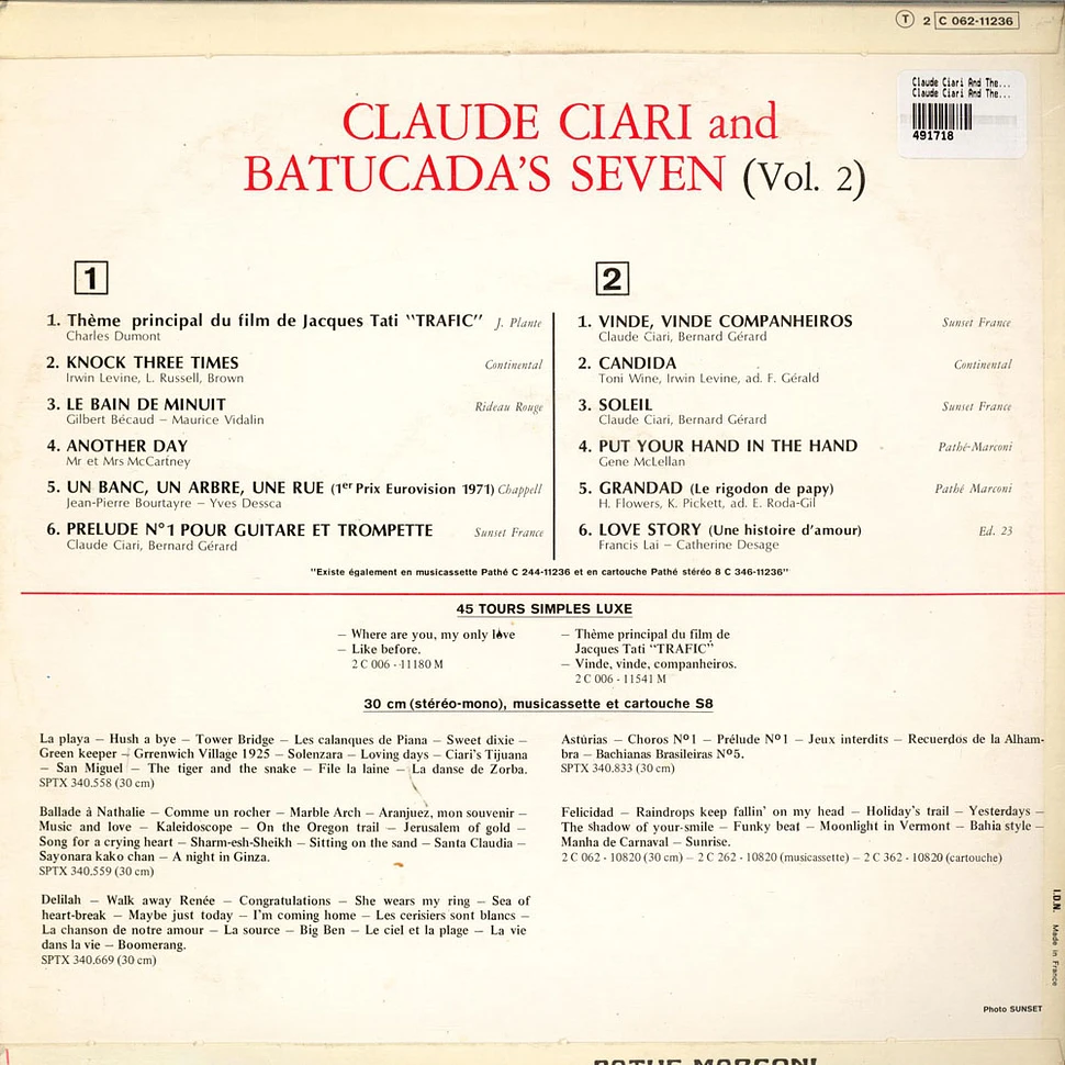 Claude Ciari And The Batucada's Seven - Claude Ciari And The Batucada's Seven (Vol. 2) Traffic