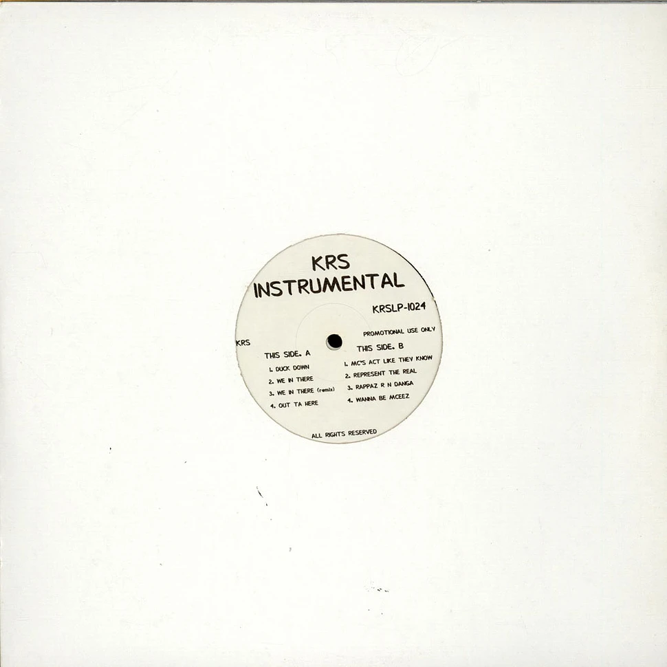 KRS-One - KRS-One Instrumental LP