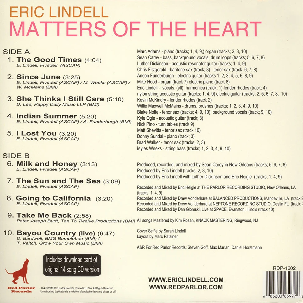 Eric Lindell - Matters Of The Heart