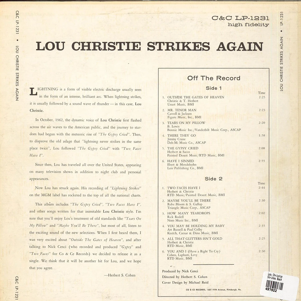 Lou Christie - Strikes Back