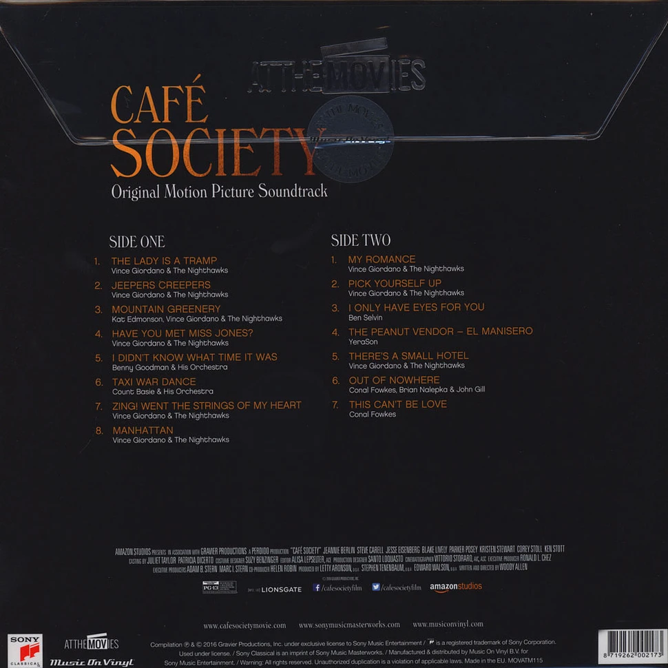 V.A. - OST Cafe Society Black Vinyl Edition