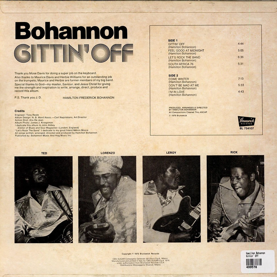 Hamilton Bohannon - Gittin' Off