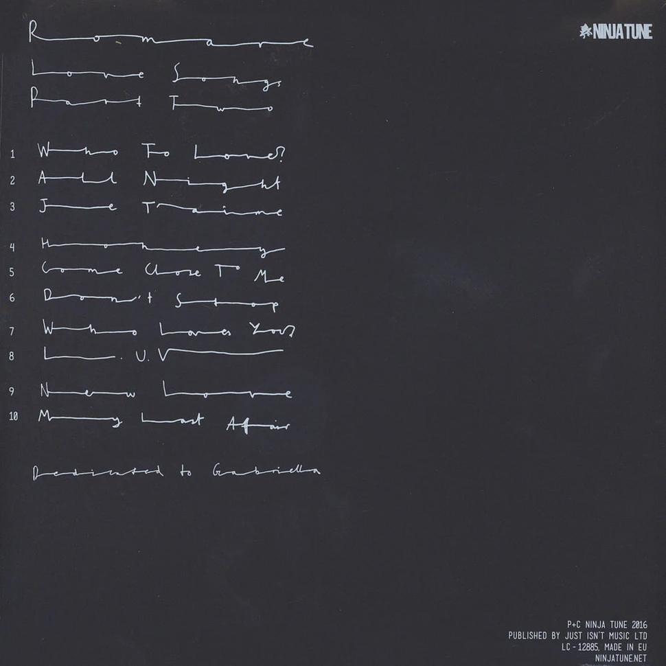 Romare - Love Songs: Part Two Black Vinyl Edition