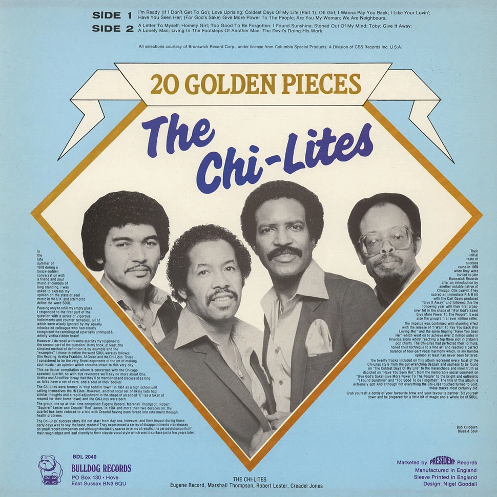 Chi-Lites - 20 Golden Pieces