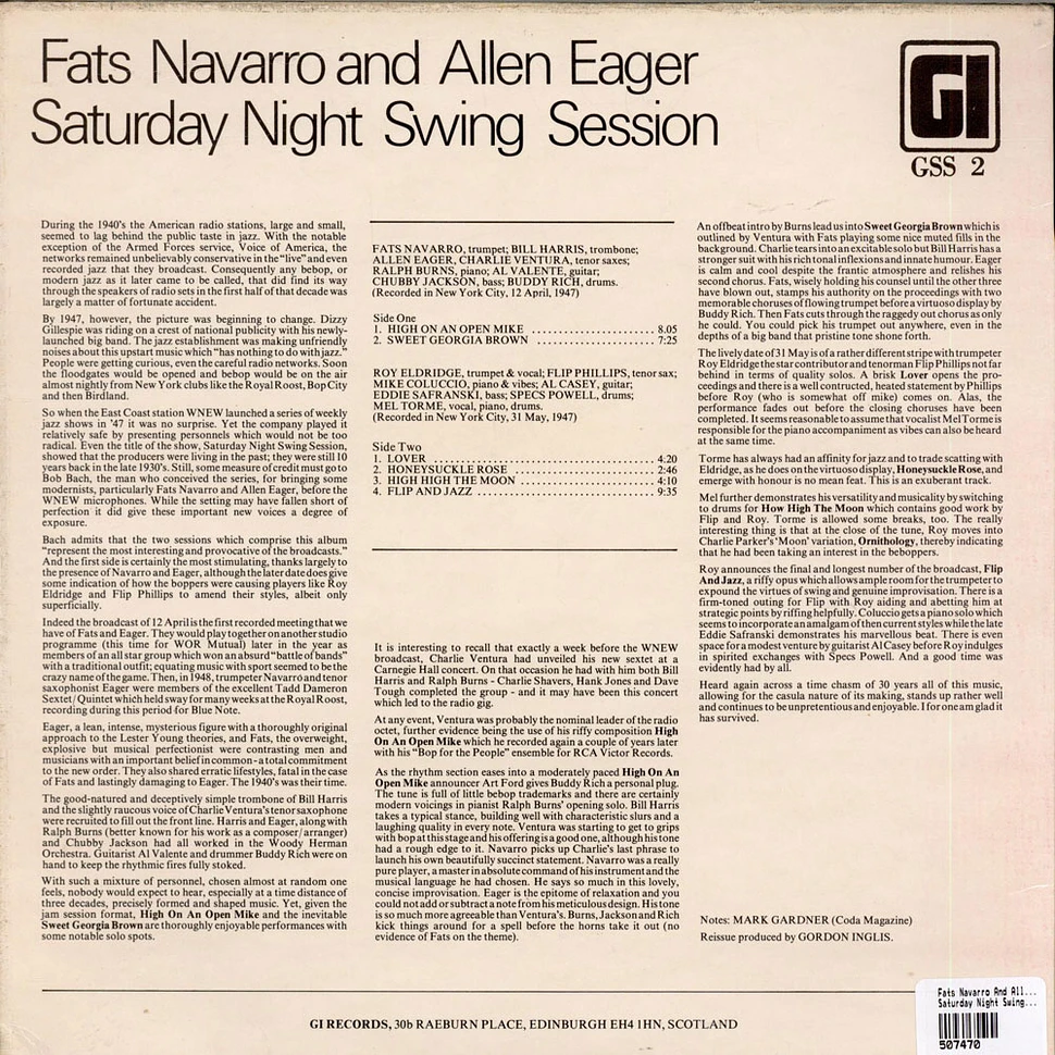 Fats Navarro And Allen Eager - Saturday Night Swing Session