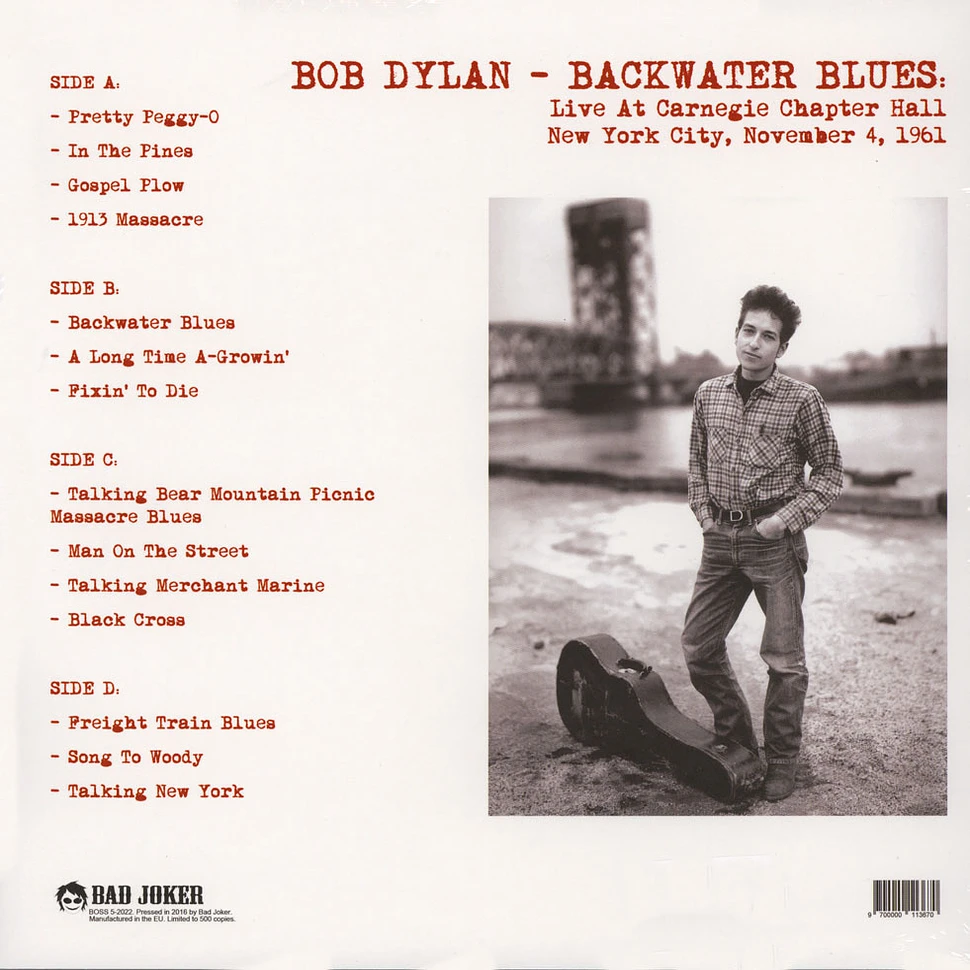 Bob Dylan - Backwater Blues: Carnegie Hall, NYC, November 4, 1961