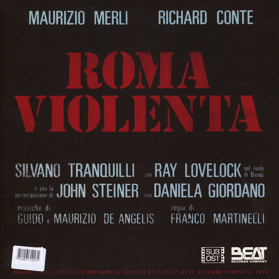 Guido And Maurizio De Angelis - Roma Violenta Black Vinyl Edition