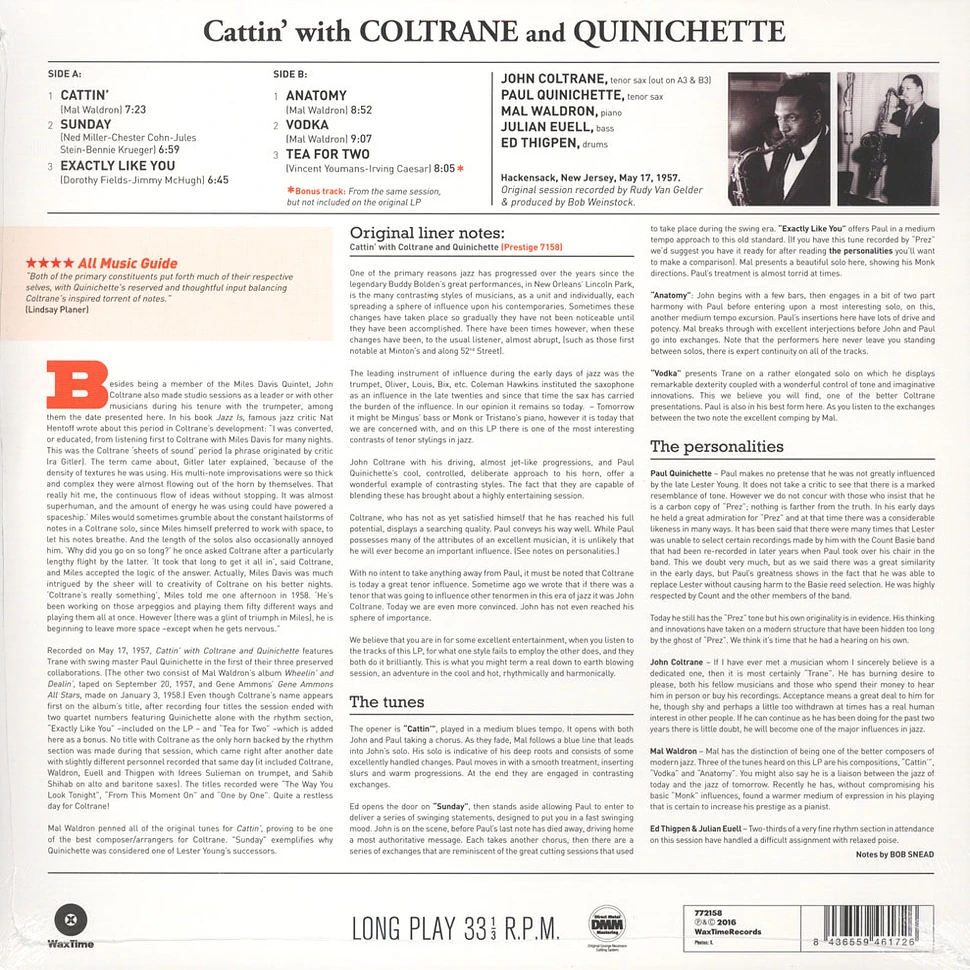 John Coltrane / Paul Quinichette - Cattin' With Coltrane And Quinichette