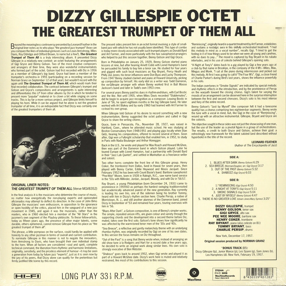 Dizzy Gillespie Octet - The Greatest Trumpet Of Them All