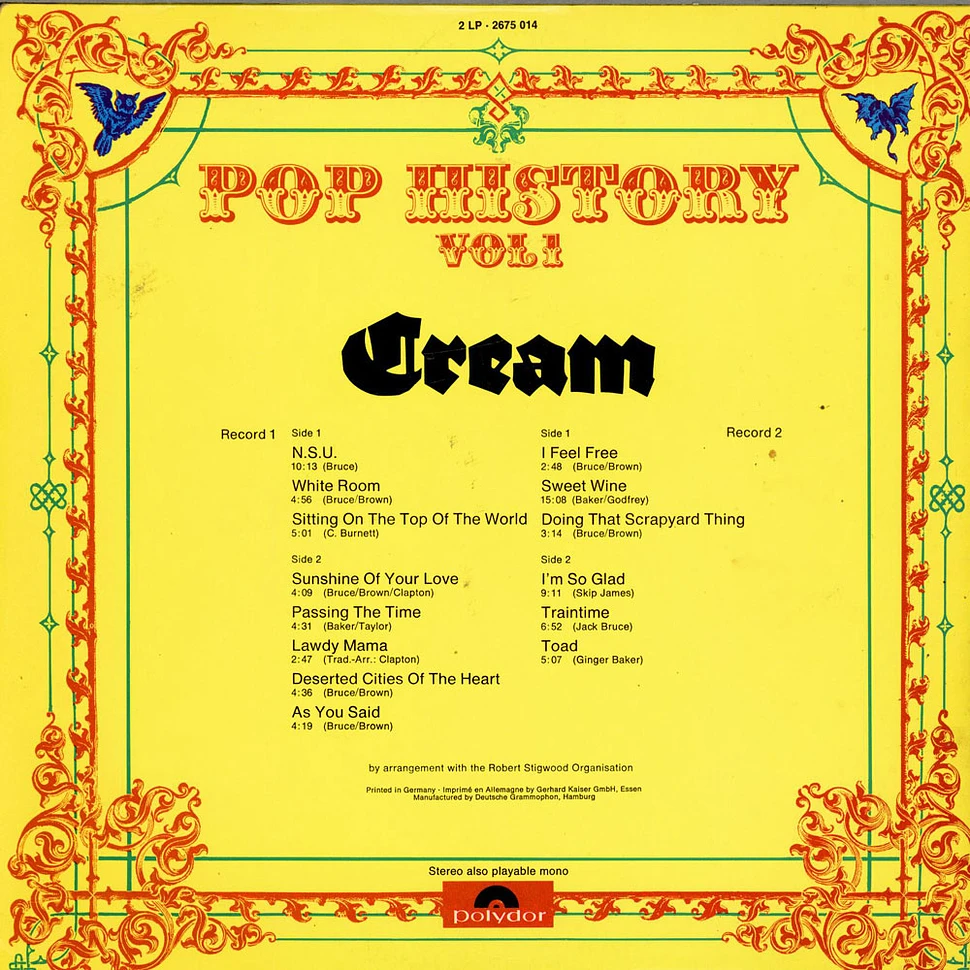 Cream - Pop History Vol. 1