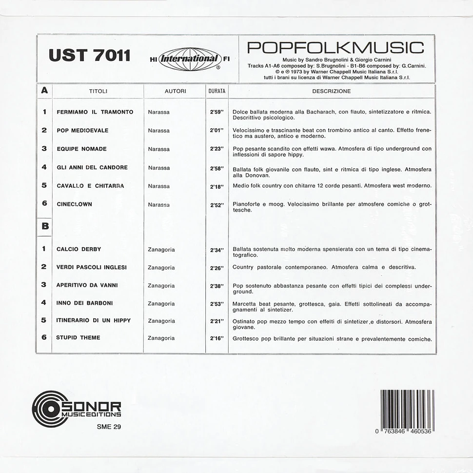 Narassa / Zanagoria - UST 7011 : Popfolkmusic