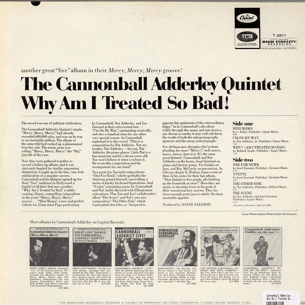 The Cannonball Adderley Quintet - Why Am I Treated So Bad!