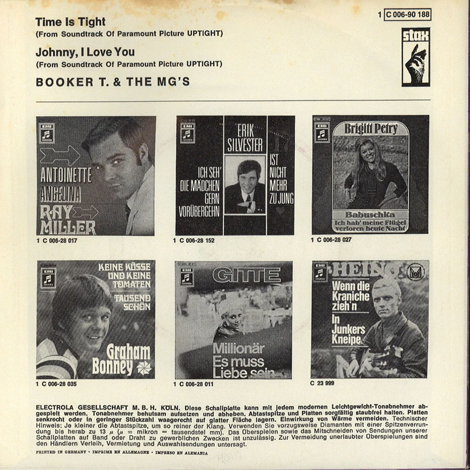 Booker T & The MG's - Time Is Tight / Johnny, I Love You