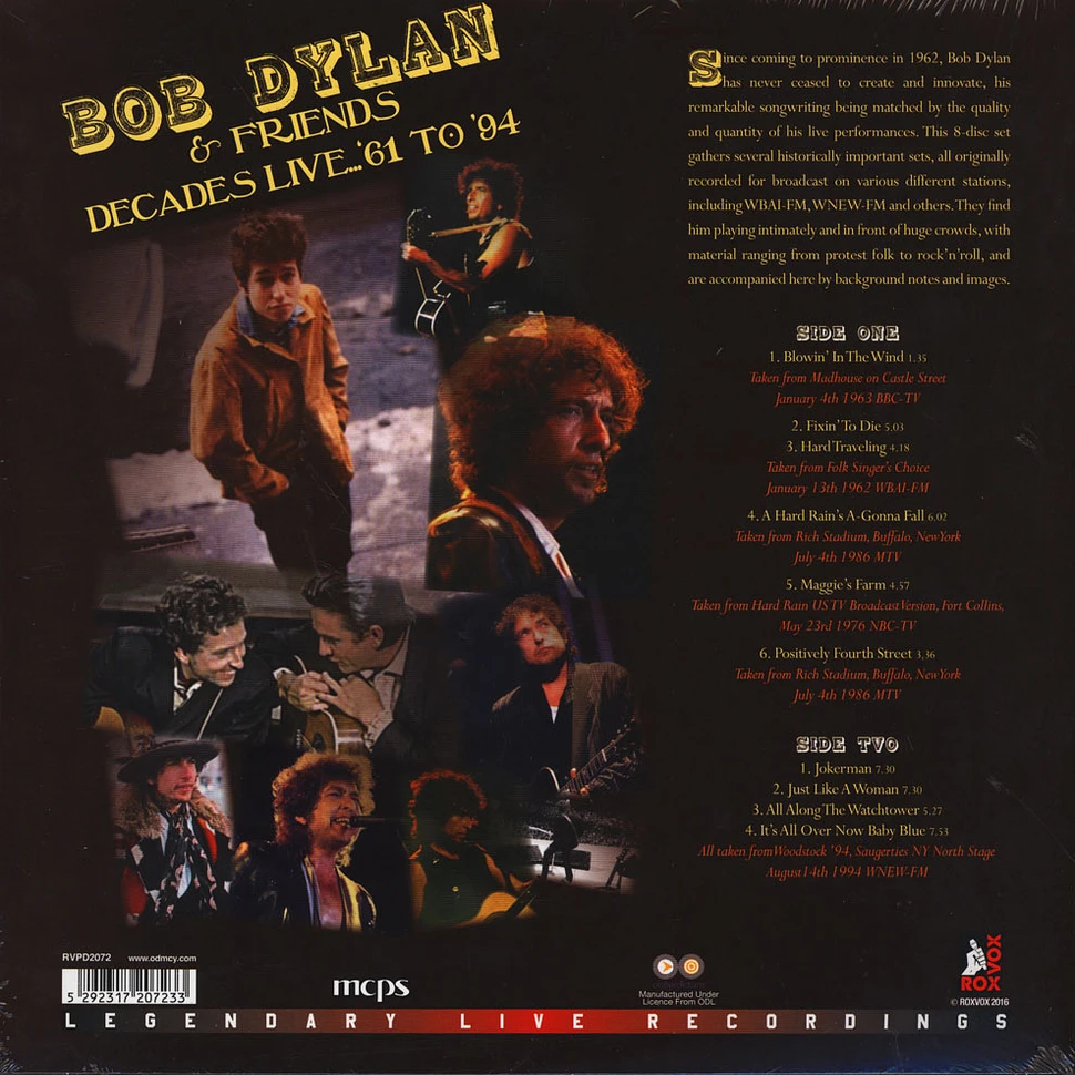 Bob Dylan & Friends - Decades Live... '61 To '94 (Pd)