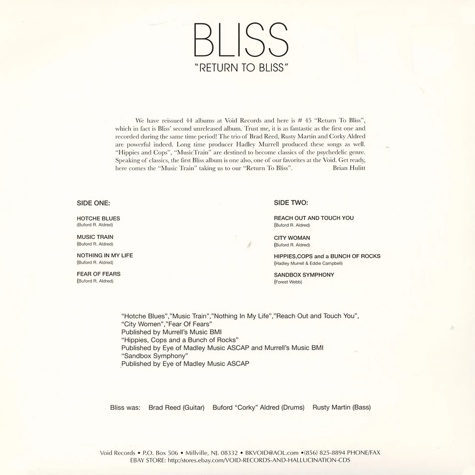 Bliss - Return To Bliss