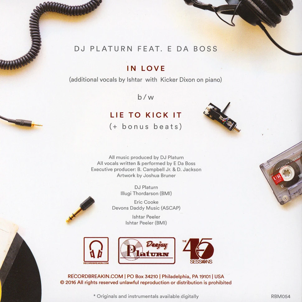 DJ Platurn - In Love Feat. E da Boss & Ishtar / Lie To Kick It Feat. E Da Boss