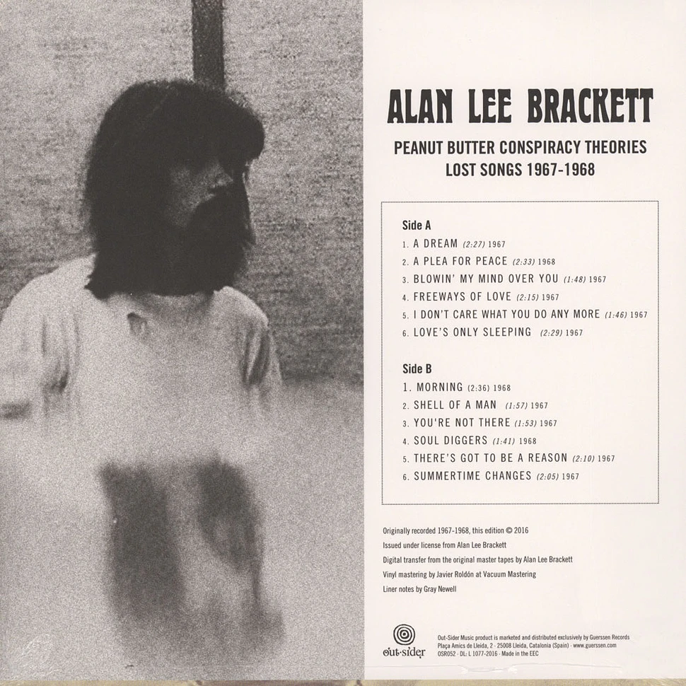 Brackett, Alan Lee - Peanut Butter Conspiracy Theories-Lost Songs 67-68