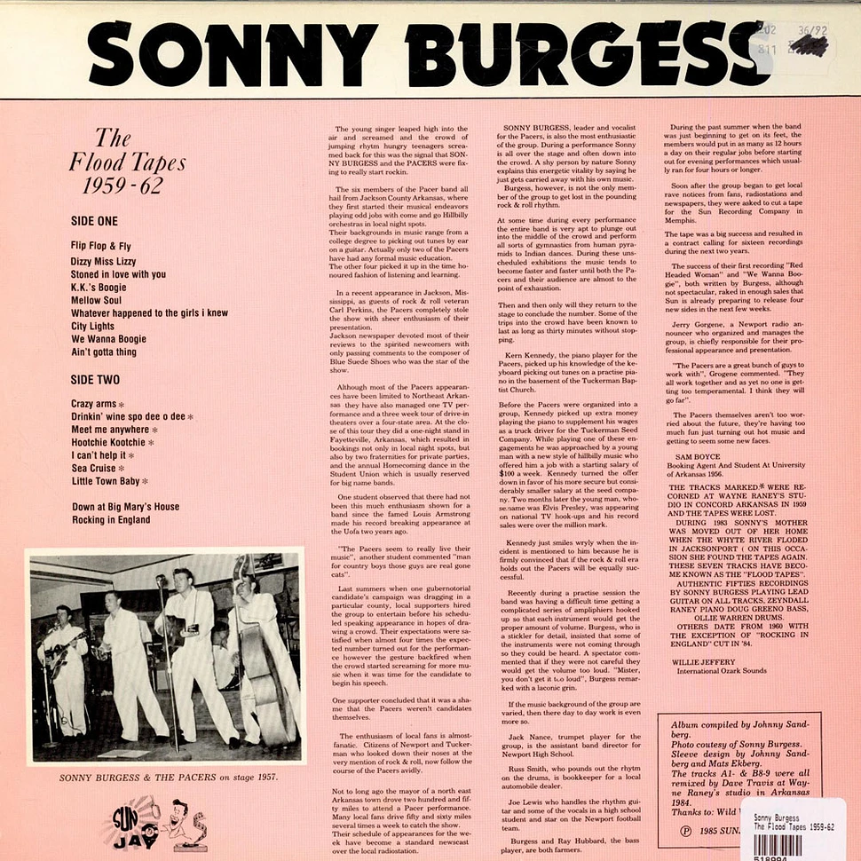 Sonny Burgess - The Flood Tapes 1959-62