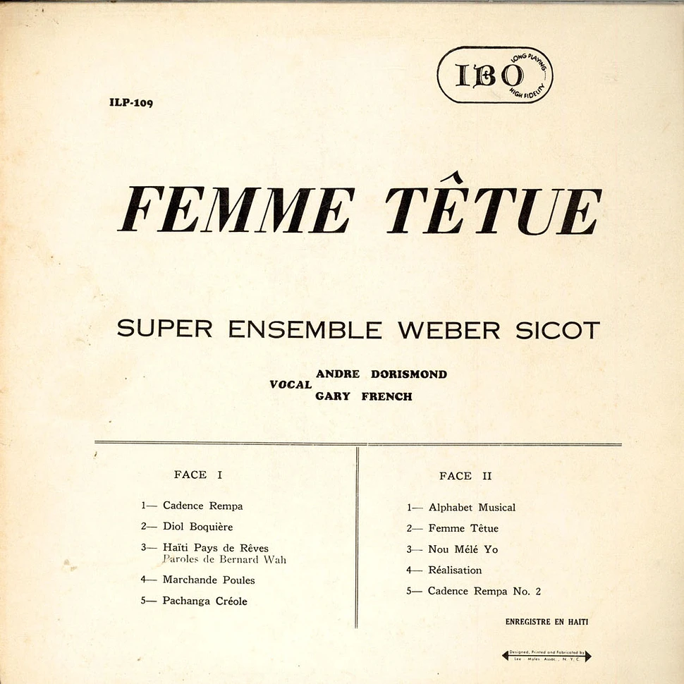 Super Ensemble Webert Sicot - Cadence Rempa - Femme Tetue