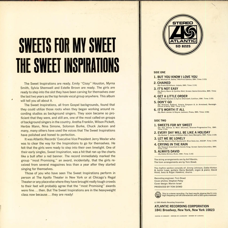 The Sweet Inspirations - Sweets For My Sweet