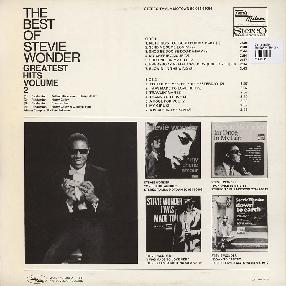 Stevie Wonder - The Best Of Stevie Wonder - Greatest Hits Volume 2