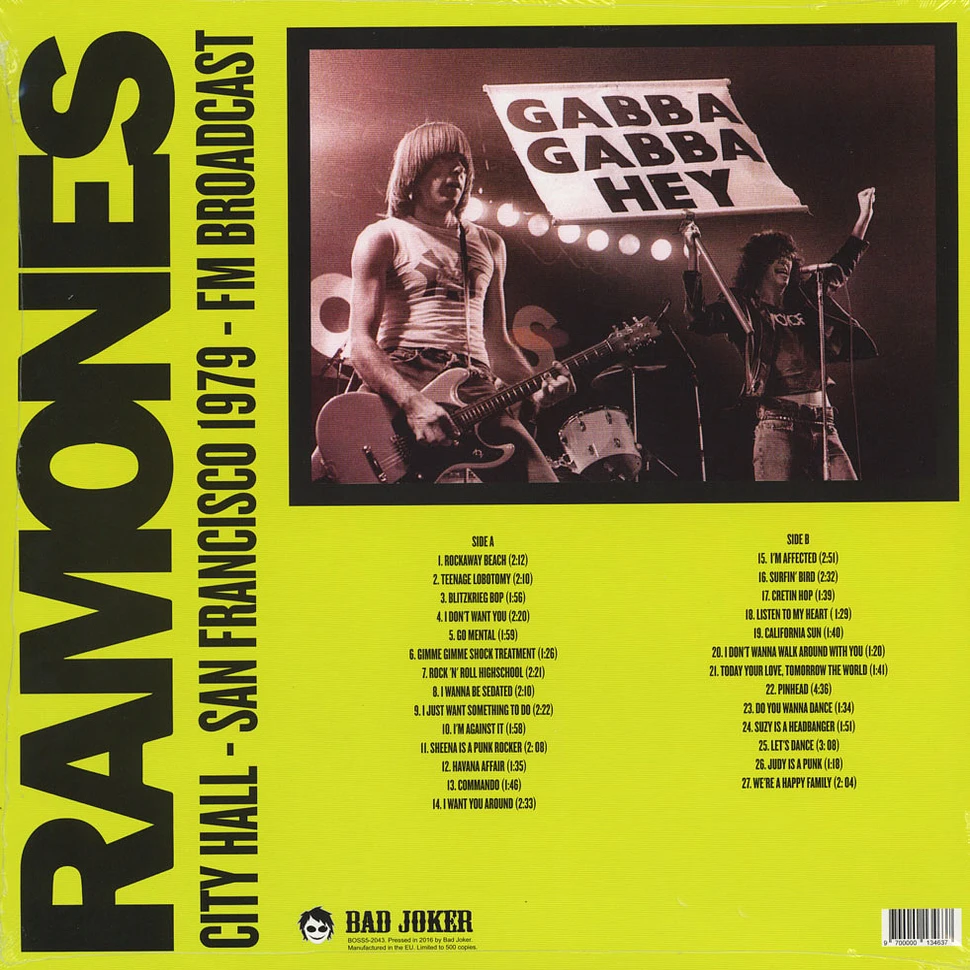 Ramones - City Hall Plaza 1979 In San Francisco