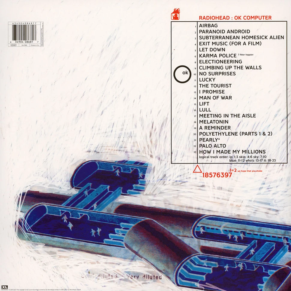 Radiohead - Ok Computer Oknotok 1997-2017 Blue Vinyl Edition 