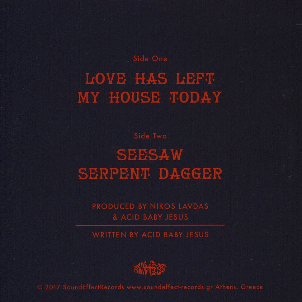 Acid Baby Jesus - Love Has Left My House Today Black Vinyl Edition