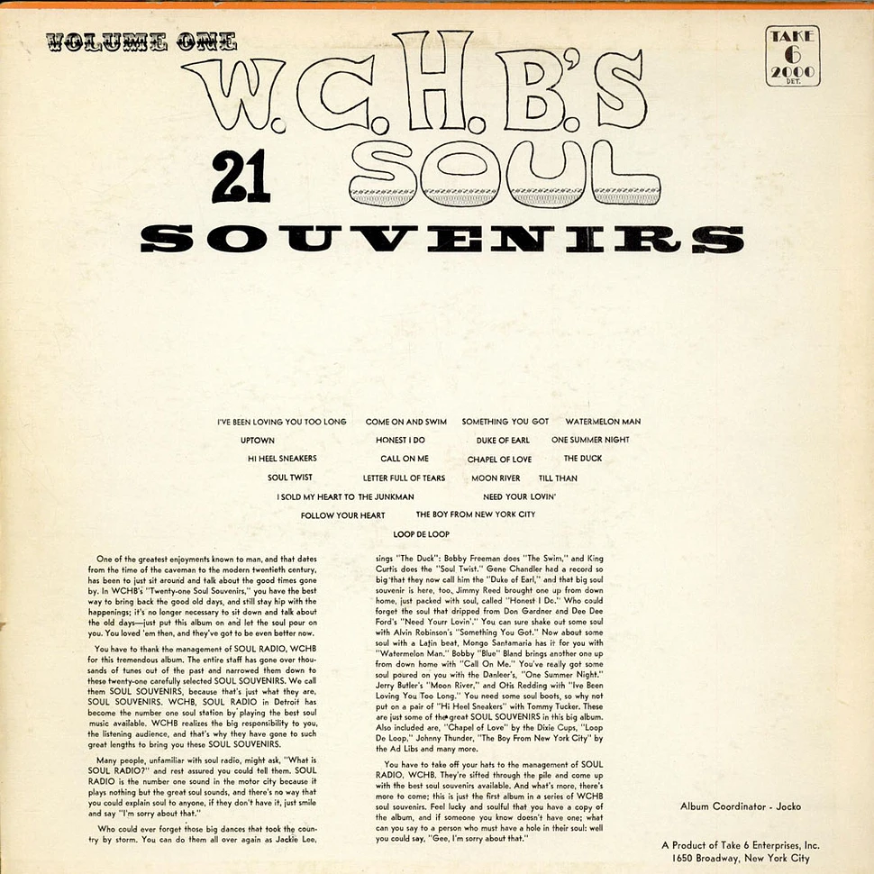 V.A. - W.W.R.L.'s 21 Soul Souvenirs Volume One