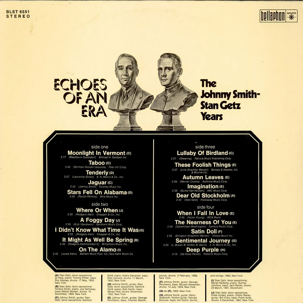 Johnny Smith, Stan Getz - The Johnny Smith - Stan Getz Years