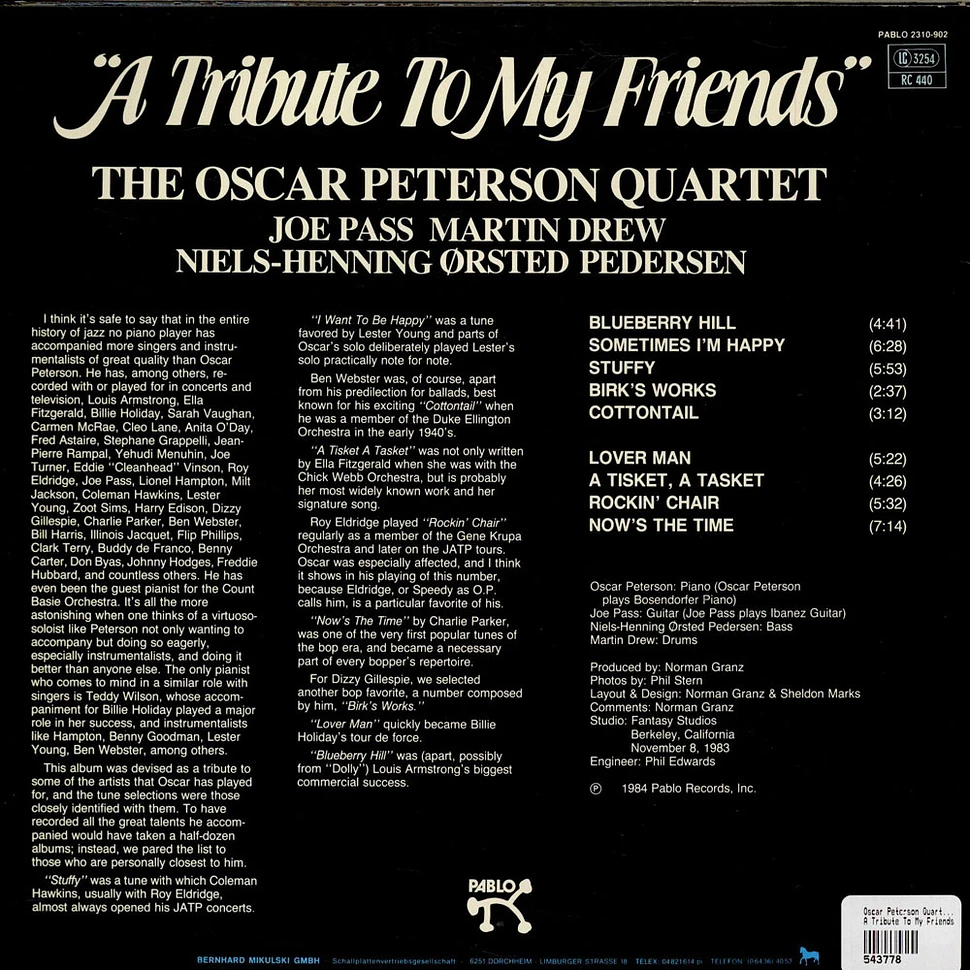 The Oscar Peterson Quartet - A Tribute To My Friends