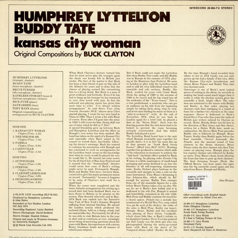 Humphrey Lyttelton / Buddy Tate - Kansas City Woman