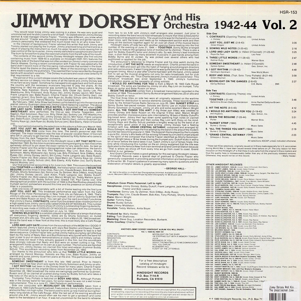 Jimmy Dorsey And His Orchestra - 1942 - 1944 Vol. 2