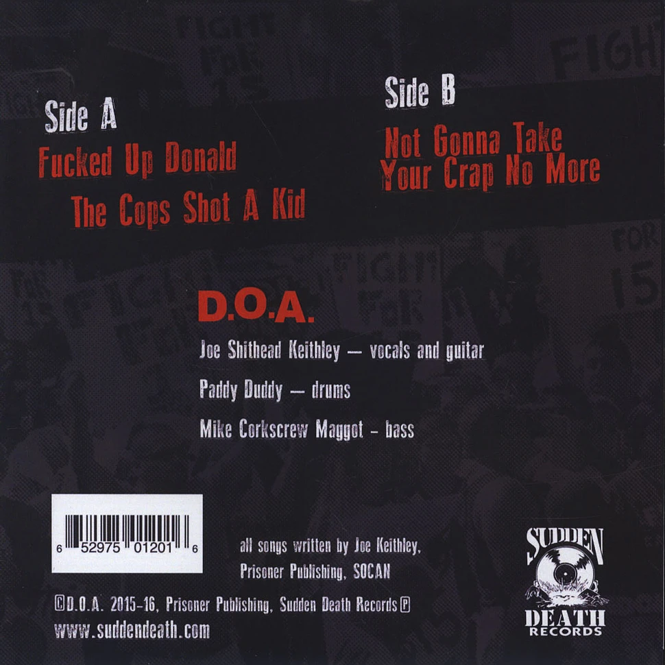 D.O.A. - Fucked Up Donald White Vinyl Edition