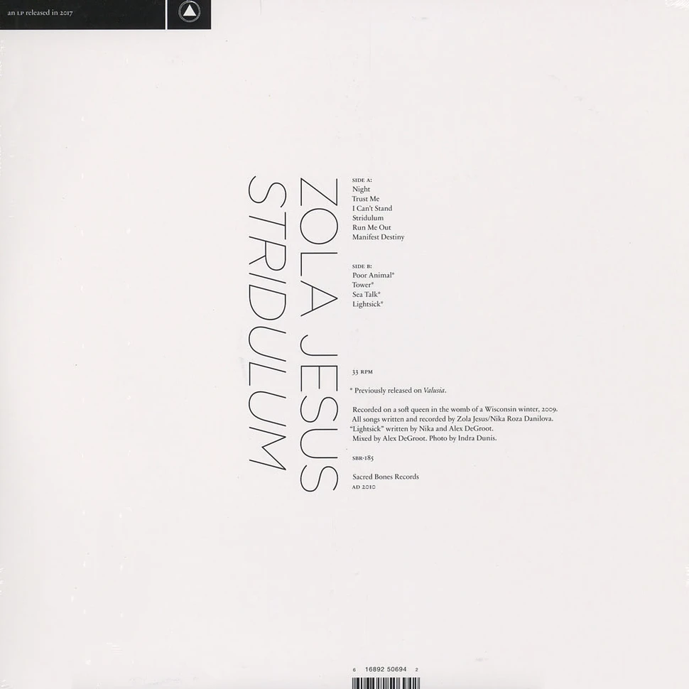 Zola Jesus - Stridulum Black Vinyl Edition