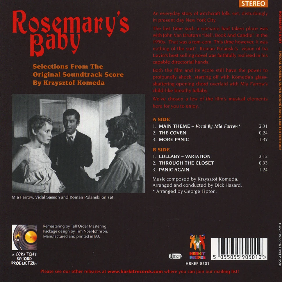 Krzysztof Komeda - Rosemary’s Baby Title Theme Scarlet Vinyl Edition