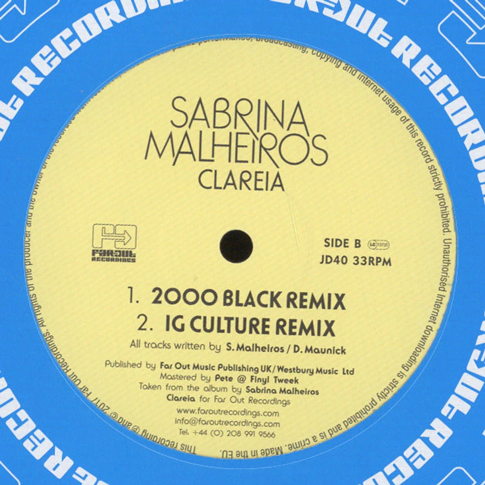 Sabrina Malheiros - Clareia Remixes Henry Wu, Dego & Ig Culture